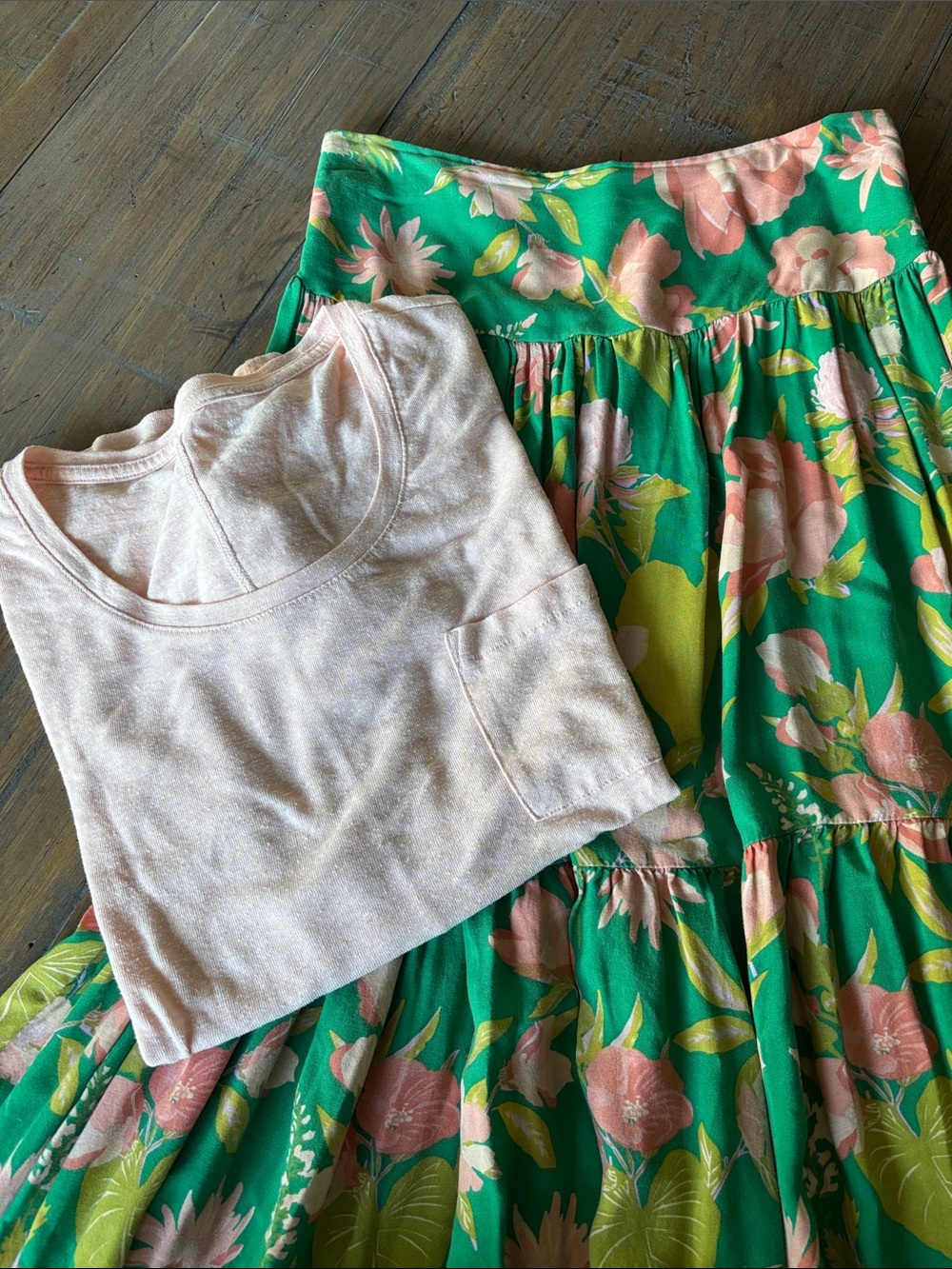 Natural Life size S Hanna floral maxi skirt with Old Navy S top - Picture 2 of 16